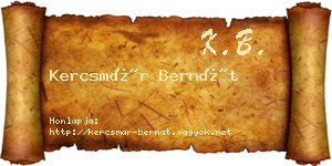 Kercsmár Bernát névjegykártya